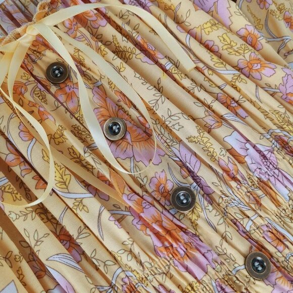 Women's 2025 Summer Short Sleeves Boho Floral Print Tiered Casual Flowy Long Max - Picture 5 of 5